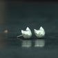 Geometric Kitten Earrings - 925 Sterling Silver Handmade