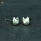 Geometric Kitten Earrings - 925 Sterling Silver Handmade