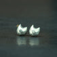 Geometric Kitten Earrings - 925 Sterling Silver Handmade