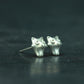 Tiny Fox Stud Earrings - 925 Sterling Silver Handmade