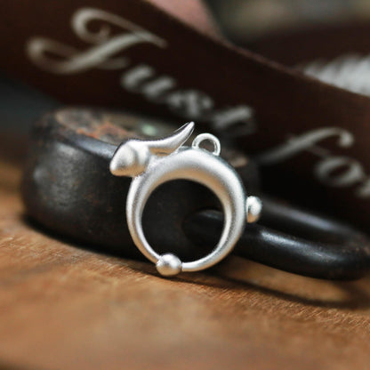 Running Bunny Pendant - 925 Sterling Silver Handmade