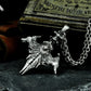Raven Wing Pendant with Skull Detail - 925 Sterling Silver Handmade