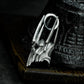 Cyber Horned Skull Pendant with Sharp Crest - 925 Sterling Silver Handmade