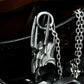Cyber Horned Skull Pendant with Sharp Crest - 925 Sterling Silver Handmade