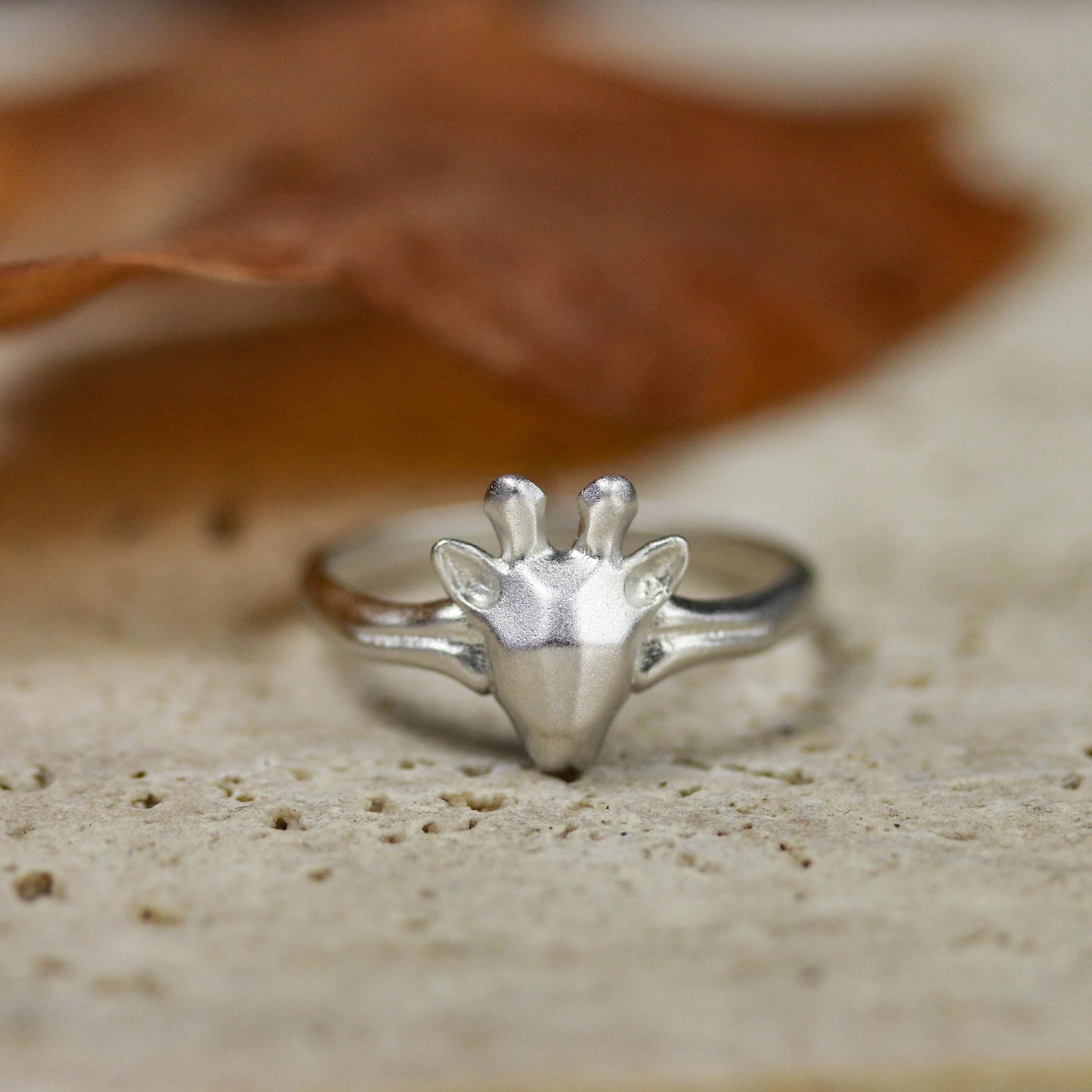 Giraffe Ring ââ‚?925 Sterling Silver Handmade Minimalist Animal Jewelry
