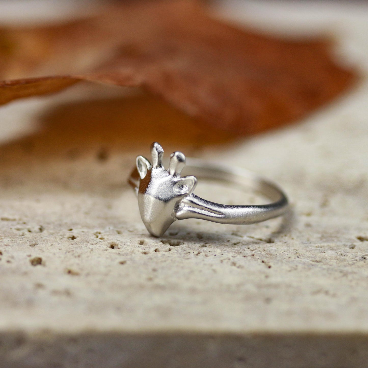 Giraffe Ring ââ‚?925 Sterling Silver Handmade Minimalist Animal Jewelry