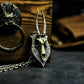 Ram Skull Shield Pendant with Golden Accent - 925 Sterling Silver Handmade