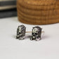 Horned Skull Earrings - 925 Sterling Silver Handmade