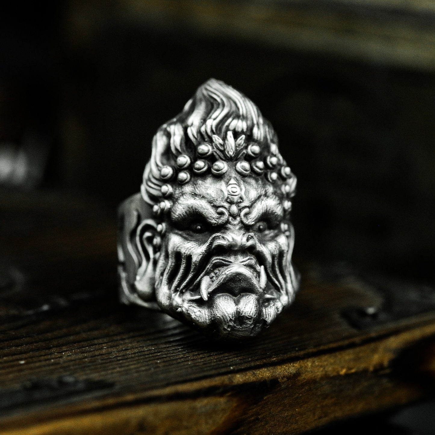 Wrathful God Ring ¨C 925 Silver Handmade