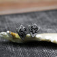 Ram Skull Shield Earrings - 925 Sterling Silver Handmade