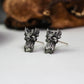 Demonic Skull Stud Earrings - 925 Sterling Silver Handmade