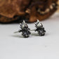 Sea Creature Stud Earrings - 925 Sterling Silver Handmade Gothic Style