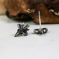 Occult Goat Skull Stud Earrings - 925 Sterling Silver Handmade