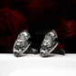 Wolf Shield Cufflinks, Bully Badge - 925 Sterling Silver Handmade