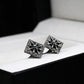 Skull and Spikes Square Cufflinks, 925 Silver Handmade