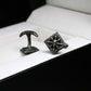 Skull and Spikes Square Cufflinks, 925 Silver Handmade