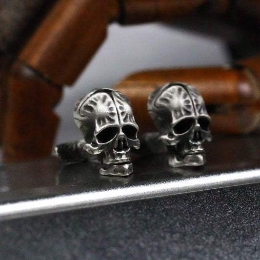 Devil Skull Cufflinks - Gothic Cast - 925 Sterling Silver Handmade