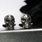 Mechanical Skull Cufflinks, Futuristic Warrior - 925 Sterling Silver Handmade