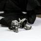 Battle Damaged Ghost Face Cufflinks, Broken Horn Skull - 925 Sterling Silver Handmade