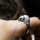 Hedgehog gem-set eye Silver Ring, Pet Jewelry for Girls, Animal Lover Gift