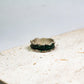 Organic Galaxy Silver Ring ââ‚?Handmade Cosmic Textured Jewelry with Green Resin