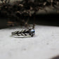 Gothic Sunburst Silver Ring ââ‚?Handmade Dark Fantasy Jewelry with Blue Opal