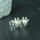 Deer Stud Earrings - 925 Sterling Silver Handmade