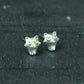 Tiny Fox Stud Earrings - 925 Sterling Silver Handmade
