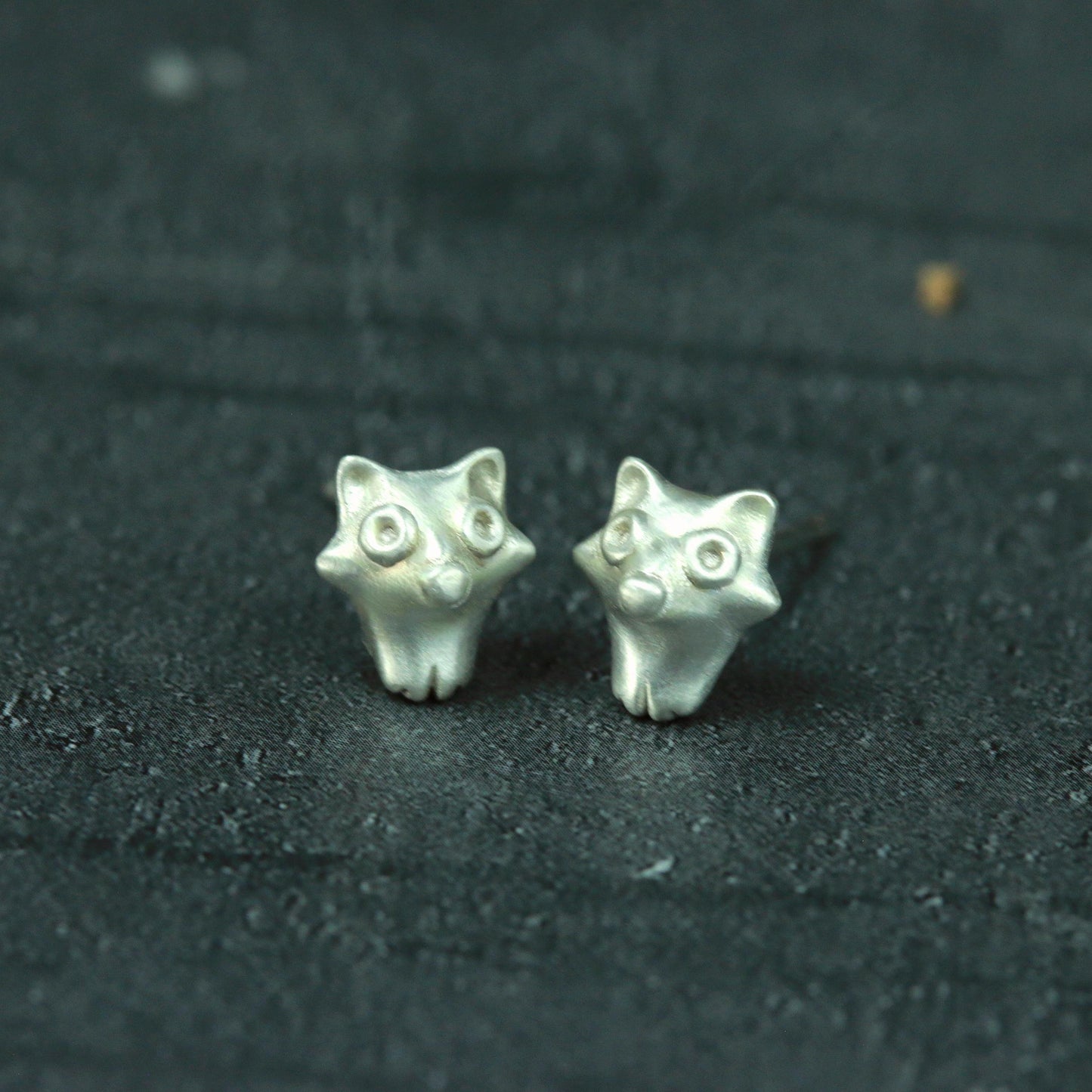 Tiny Fox Stud Earrings - 925 Sterling Silver Handmade
