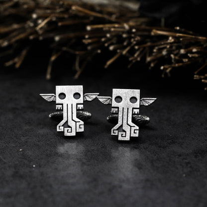 Cthulhu Cufflinks - Steampunk Gothic - 925 Sterling Silver Handmade