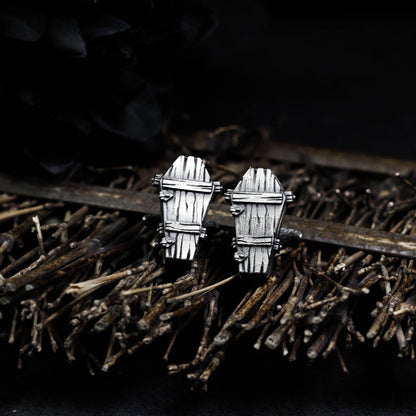Gothic Vampire Coffin Cufflinks - 925 Sterling Silver Handmade