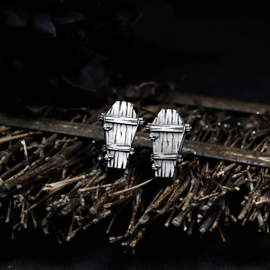 Gothic Vampire Coffin Cufflinks - 925 Sterling Silver Handmade