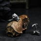 Ram's Horn Skull Cufflinks - 925 Sterling Silver Handmade