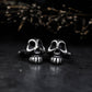 Giant Teeth Skull Cufflinks, Rune Carved - 925 Sterling Silver Handmade