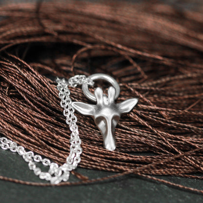 Deer Antler Pendant - 925 Sterling Silver Handmade