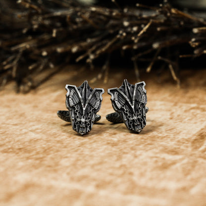 Angel Shield Cufflinks - 925 Sterling Silver Handmade