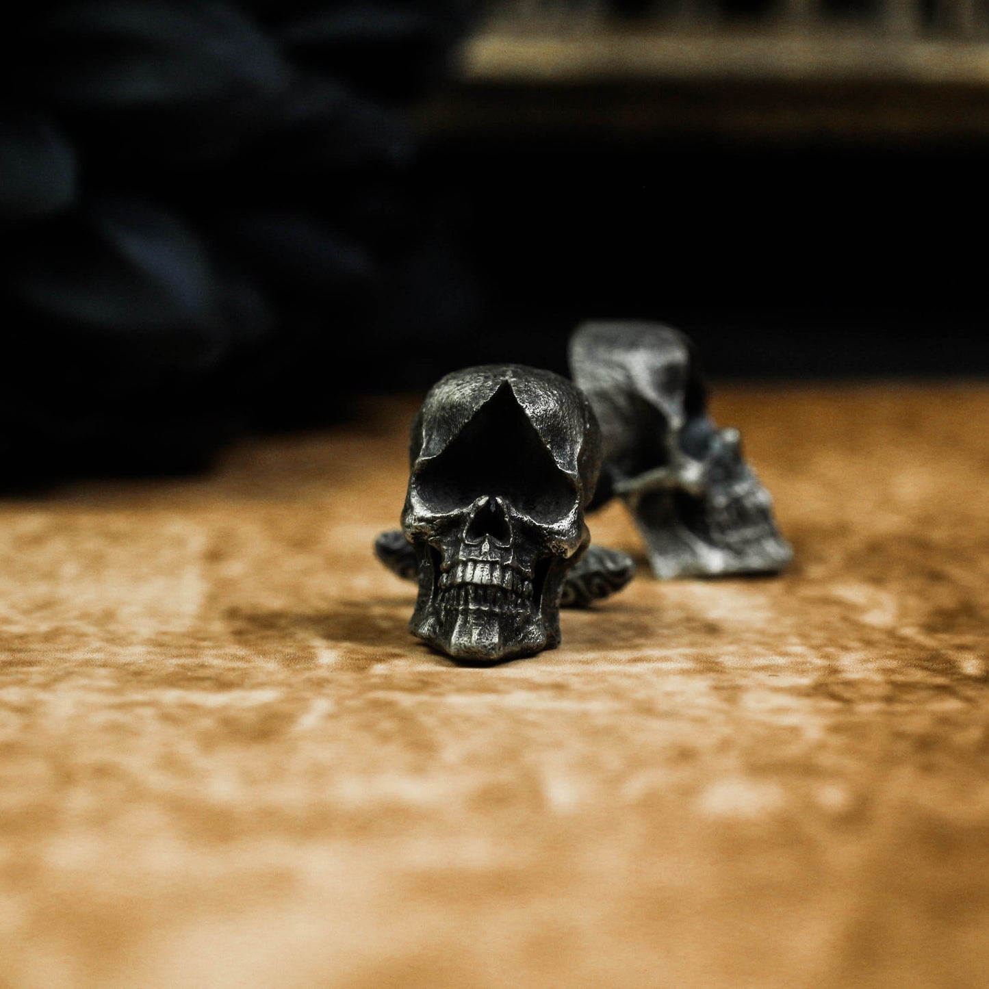 Ace of Spades Skull Cufflinks - 925 Sterling Silver Handmade