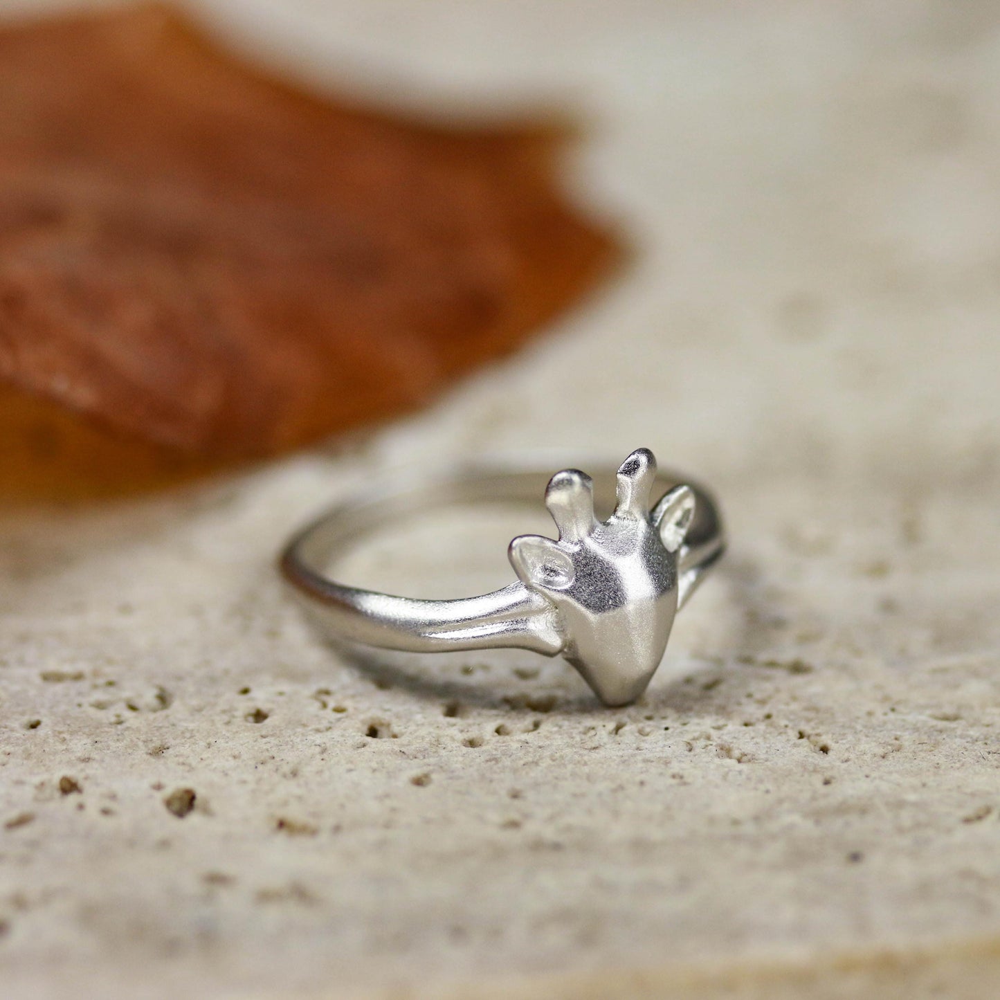 Giraffe Ring ââ‚?925 Sterling Silver Handmade Minimalist Animal Jewelry