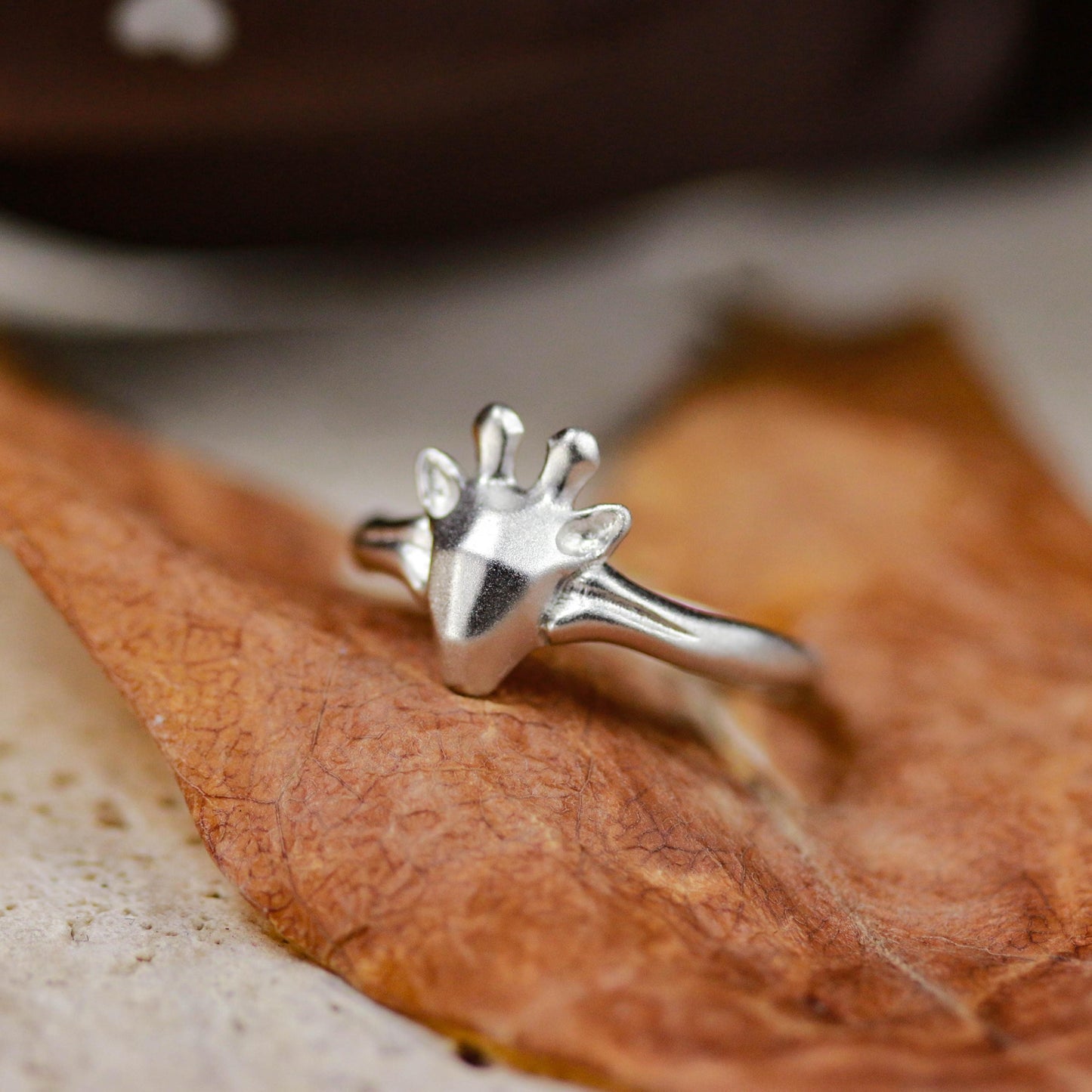 Giraffe Ring ââ‚?925 Sterling Silver Handmade Minimalist Animal Jewelry