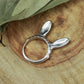 Bunny Ear Ring ââ‚?925 Sterling Silver Handmade Whimsical Animal Jewelry