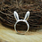 Bunny Ear Ring ââ‚?925 Sterling Silver Handmade Whimsical Animal Jewelry