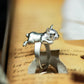 Playful French Bulldog Ring ââ‚?925 Sterling Silver Handmade Animal Jewelry