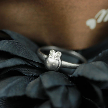Minimalist Hippo Ring ââ‚?925 Sterling Silver Handmade Animal Jewelry