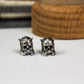 Horned Skull Earrings - 925 Sterling Silver Handmade