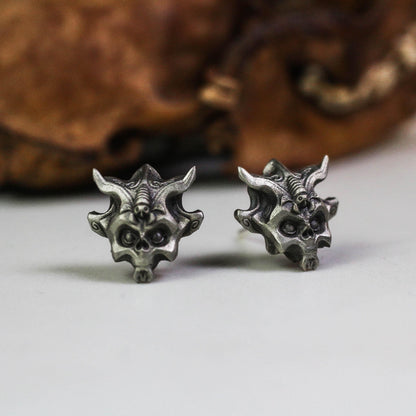Infernal Demon Earrings - 925 Sterling Silver Handmade