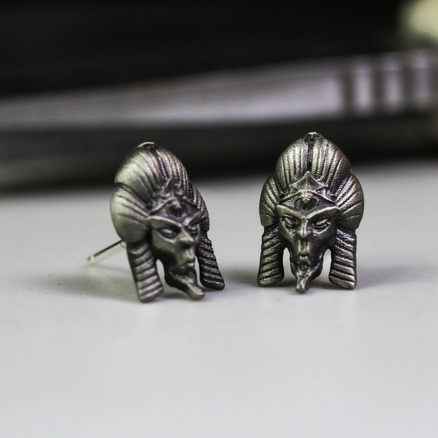 Pharaoh Beast Earrings - 925 Sterling Silver Handmade