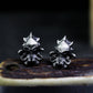Sea Creature Stud Earrings - 925 Sterling Silver Handmade Gothic Style