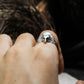 Hedgehog gem-set eye Silver Ring, Pet Jewelry for Girls, Animal Lover Gift