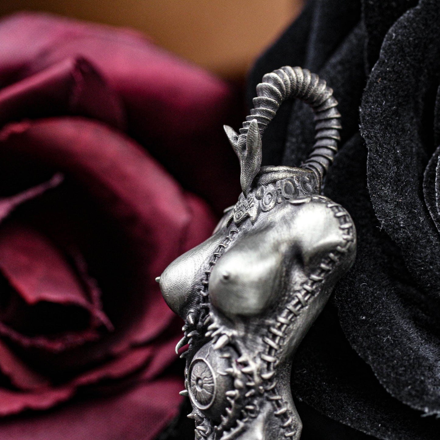 BioMechanical Siren Pendant - 925 Silver Handcrafted