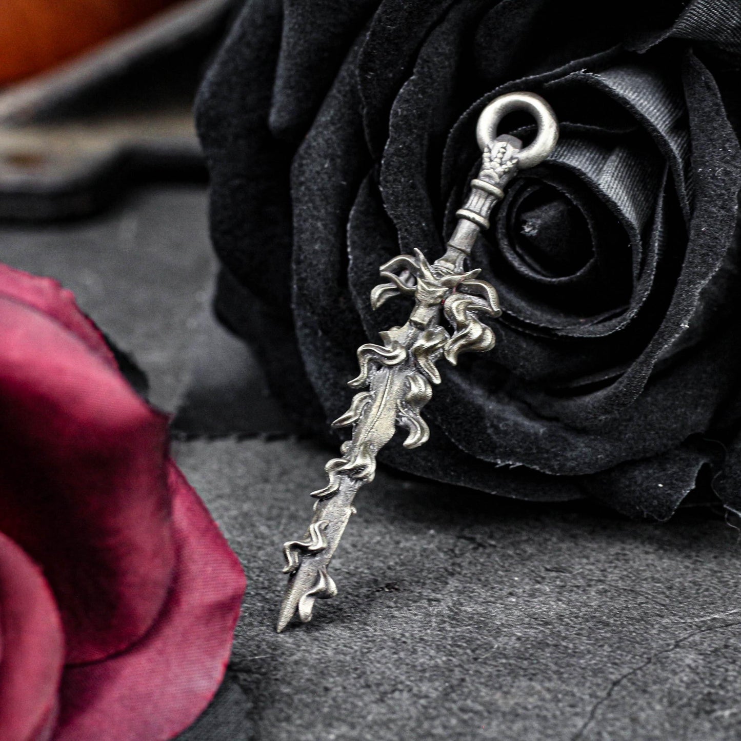 Ancient Relic Dagger Pendant - Artisan Crafted in 925 Silver